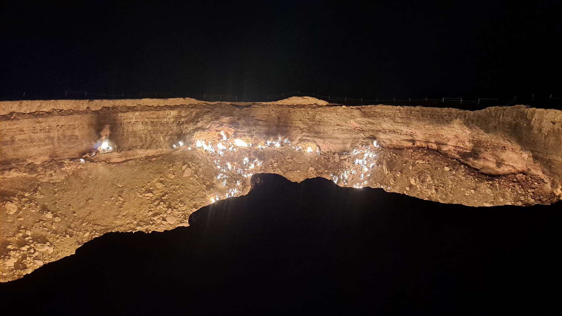 Darvaza Gas Crater at night